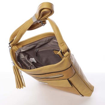 Módna Narcisová žltá dámska crossbody kabelka - Silvia Rosa Areli 