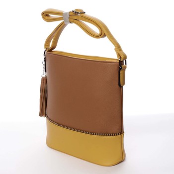 Trendy dámska crossbody kabelka hnedá - Dudlin Adriana