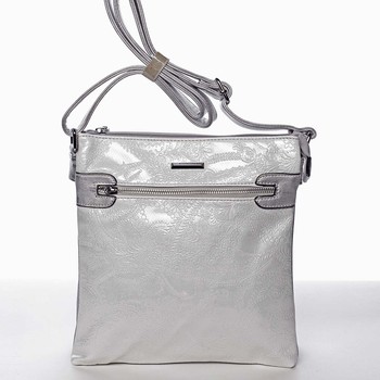 Krásna dámska strieborná crossbody kabelka so vzorom - Silvia Rosa Xiomy 