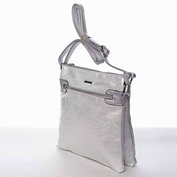 Krásna dámska strieborná crossbody kabelka so vzorom - Silvia Rosa Xiomy 