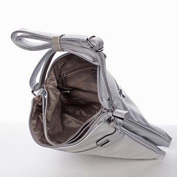Krásna dámska strieborná crossbody kabelka so vzorom - Silvia Rosa Xiomy 
