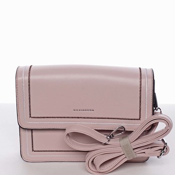 Originálna elegantná crossbody kabelka svetloružová - Silvia Rosa Cielo 