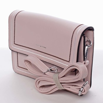 Originálna elegantná crossbody kabelka svetloružová - Silvia Rosa Cielo 