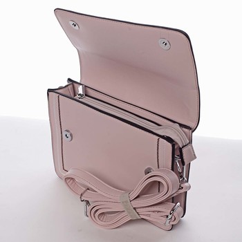 Originálna elegantná crossbody kabelka svetloružová - Silvia Rosa Cielo 