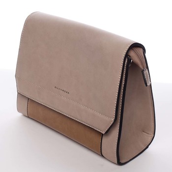 Elegantná pevná dámska crossbody kabelka taupe - Silvia Rosa Molly