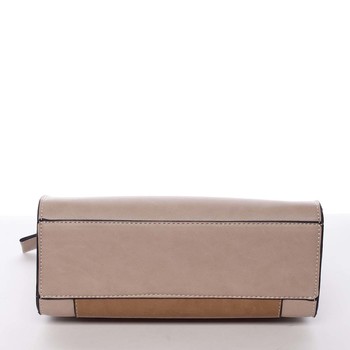 Elegantná pevná dámska crossbody kabelka taupe - Silvia Rosa Molly