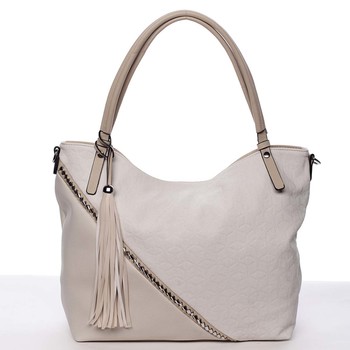 Veľká dámska kabelka cez rameno béžová MARIA C Ewa 