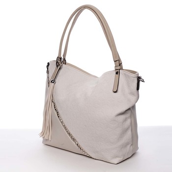 Veľká dámska kabelka cez rameno béžová MARIA C Ewa 