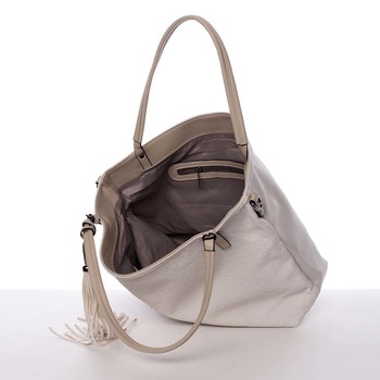 Veľká dámska kabelka cez rameno béžová MARIA C Ewa 