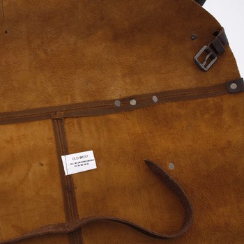 Kožená pánska grilovacia zástera hnedá - OLD WEST Master