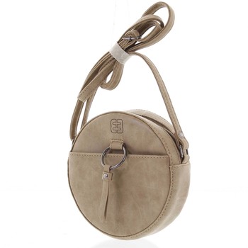 Guľatá moderná dámska crossbody kabelka taupe - Enrico Benetti Behesha