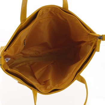 Elegantná perforovaná dámska kabelka cez plece tmavožltá - Beagles Lema 