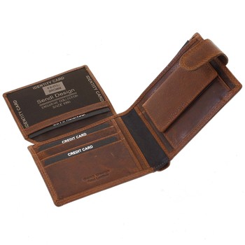 Najpredávanejšia pánska kožená peňaženka hnedá - SendiDesign Tarsus