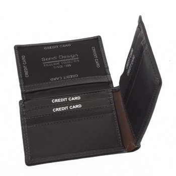 Pánska kožená peňaženka na karty čierna - SendiDesign Sinai
