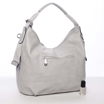 Letné perforovaná dámska kabelka cez rameno šedá - Maria C Nicol 