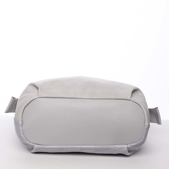 Letné perforovaná dámska kabelka cez rameno šedá - Maria C Nicol 