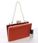 Luxusná dámska saténová listová kabelka s perlami červená - Michelle Moon Seeland