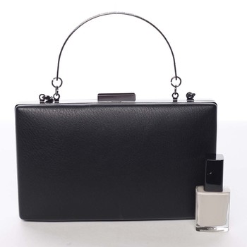 Luxusná čierna listová kabelka s kovovou sponou - Michelle Moon Darkside