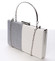 Luxusná strieborná listová kabelka s kovovou sponou - Michelle Moon Darkside