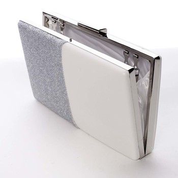Luxusná strieborná listová kabelka s kovovou sponou - Michelle Moon Darkside