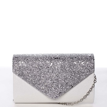 Dámska listová kabelka s glitrami strieborná - Michelle Moon Luisa