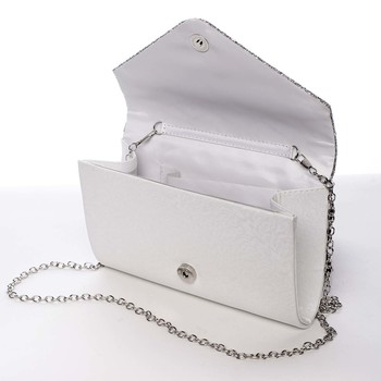 Dámska listová kabelka s glitrami strieborná - Michelle Moon Luisa