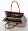 Originálna módna dámska kožená kabelka do ruky béžová - ItalY Hila 