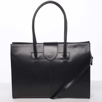 Elegantná a módna dámska kožená kabelka čierna - ItalY Alison