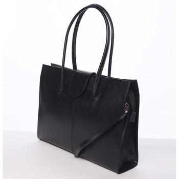 Elegantná a módna dámska kožená kabelka čierna - ItalY Alison