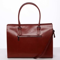 Moderná a elegantná dámska kožená kabelka červená - ItalY Madelia
