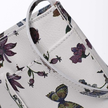Dámska kožená crossbody kabelka s kvetmi biela - ItalY Aneta