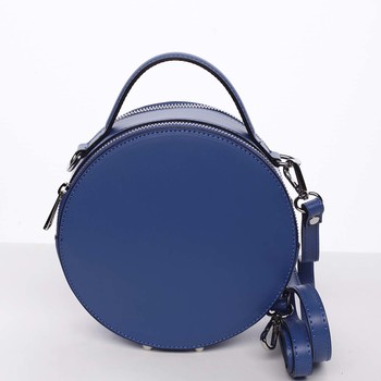 Malá kráľovsky modrá elegantná dámska kožená kabelka - ItalY Husna