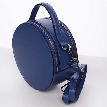 Malá kráľovsky modrá elegantná dámska kožená kabelka - ItalY Husna