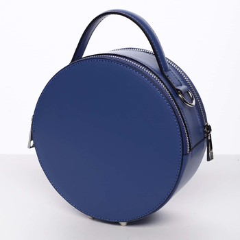Malá kráľovsky modrá elegantná dámska kožená kabelka - ItalY Husna