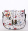 Dámska originálna kožená crossbody kabelka kvetinová biela - ItalY Latifa