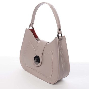 Luxusná dámska kožená kabelka staroružová - ItalY Fatima