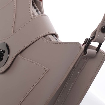 Luxusná dámska kožená kabelka staroružová - ItalY Fatima