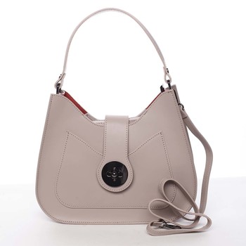 Luxusná dámska kožená kabelka staroružová - ItalY Fatima