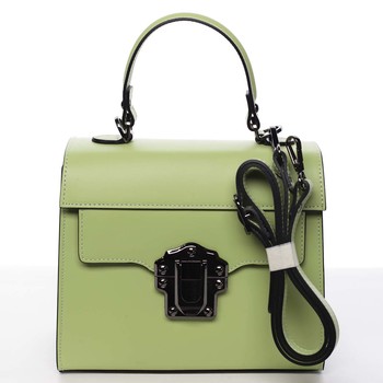 Exkluzívna módna dámska kožená kabelka zelená - ItalY Bianka