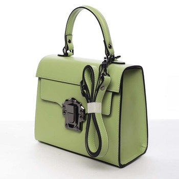 Exkluzívna módna dámska kožená kabelka zelená - ItalY Bianka