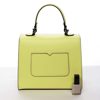 Exkluzívna módna dámska kožená kabelka žltá - ItalY Bianka