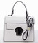 Exkluzívna módna dámska kožená kabelka biela - ItalY Bianka