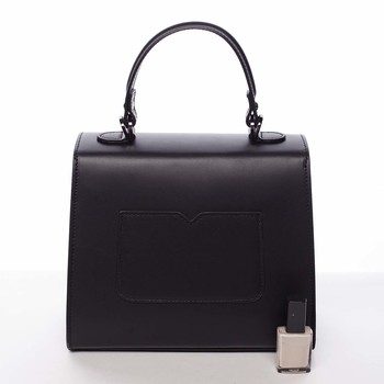 Exkluzívna módna dámska kožená kabelka čierna - ItalY Bianka