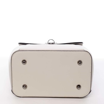 Dámsky originálny kožený béžový batôžtek kabelka - ItalY Acnes