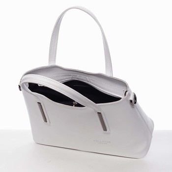 Menšia kožená kabelka biela - ItalY Alex