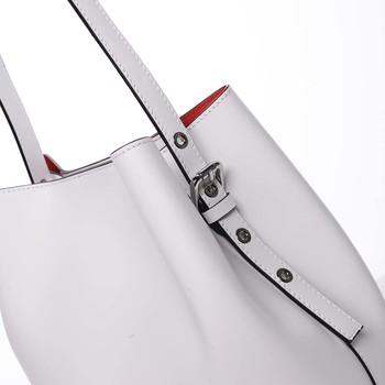 Dámska luxusná kožená kabelka biela - ItalY Hania