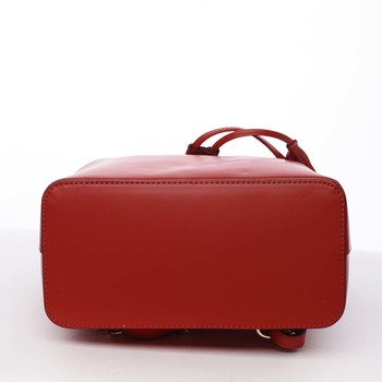 Luxusný dámsky batoh červený kožený - ItalY Adelpha