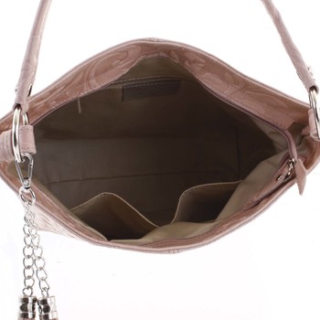 Dámska kožená kabelka cez plece ružová - ItalY Heather