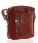 Kvalitná červená kožená pánska taška cez plece - ItalY Sollis