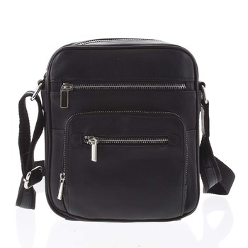 Módna pánska crossbody kožená taška na doklady čierna - WILD Andric